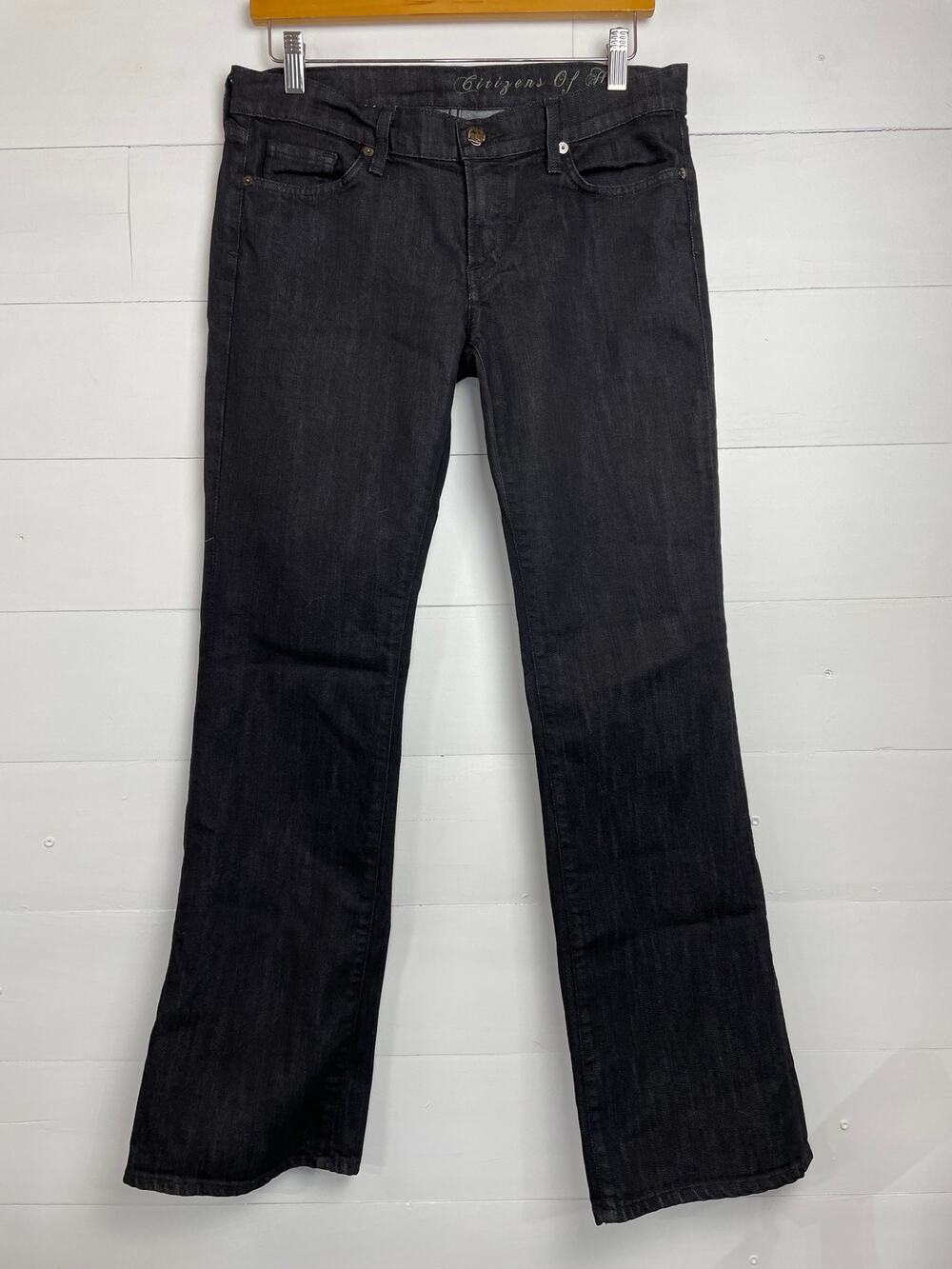 Citizens of Humanity Dita Petite Bootcut Jeans Faded Black Charcoal Size 30 USA